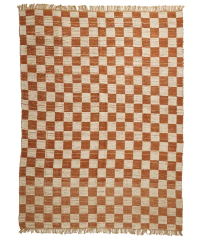 rust checkered jute